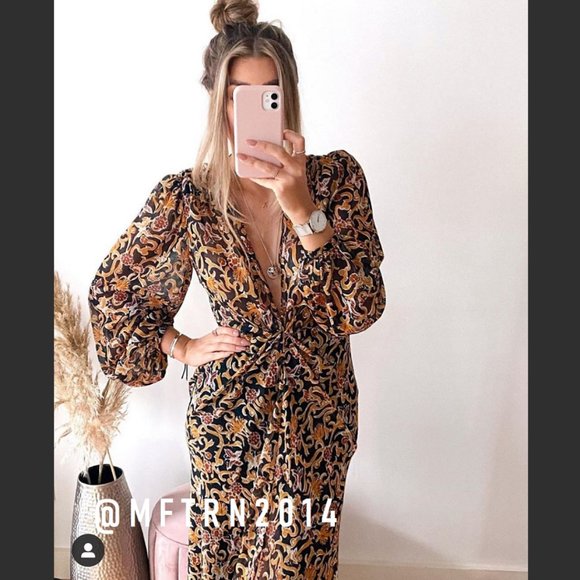 SOLD! ZARA Long Dress with Knot Detail - Picture 13 of 16